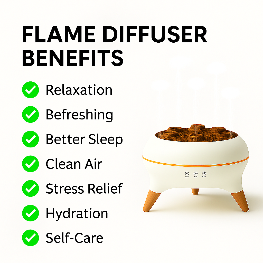 SerenityFlame Mist – Ultrasonic Aroma Diffuser for Moms